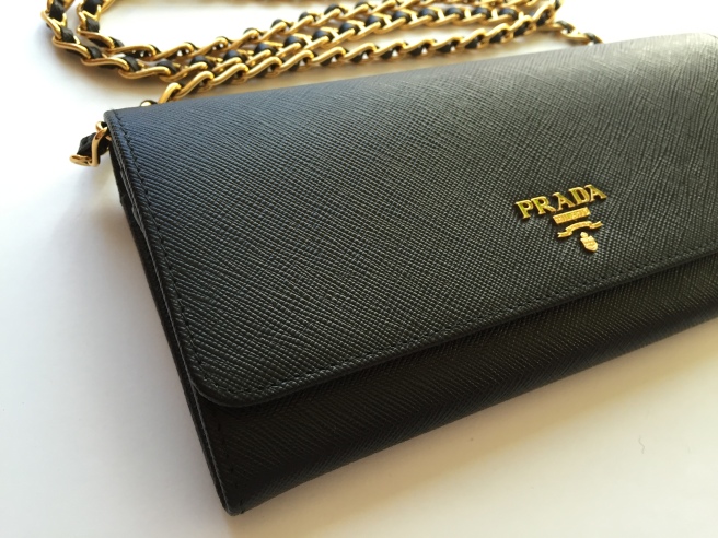 Prada Wallet On Chain in Black